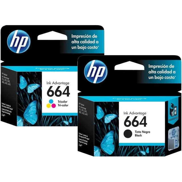 Pack Tinta Hp 664 Original 2 Cartuchos Tri-bk