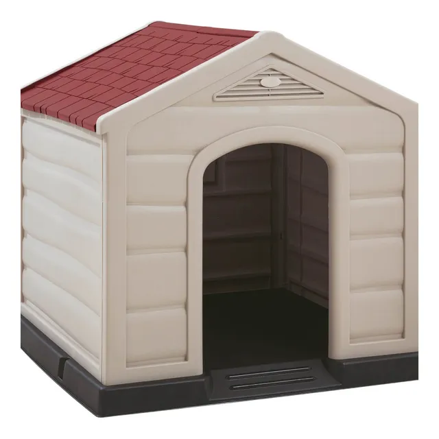 Casa Para Perro Grande Taupe Techo Rojo 92x90x89 Cms Rimax