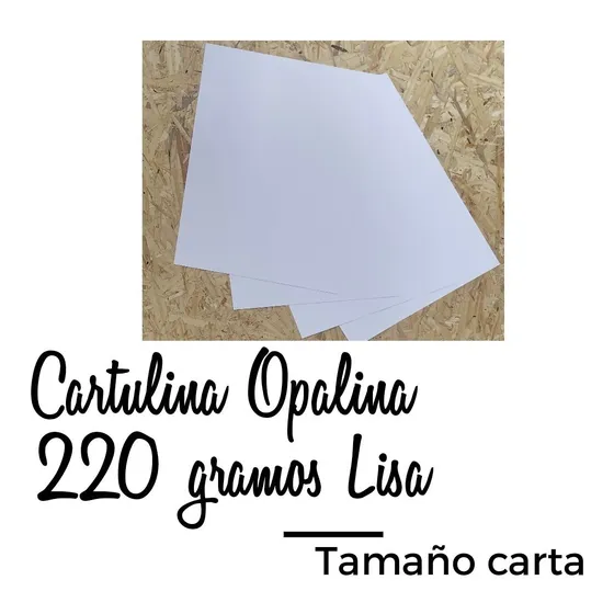 Cartulina Opalina 220 Gr Tamaño Carta Blanca De 100 Hojas