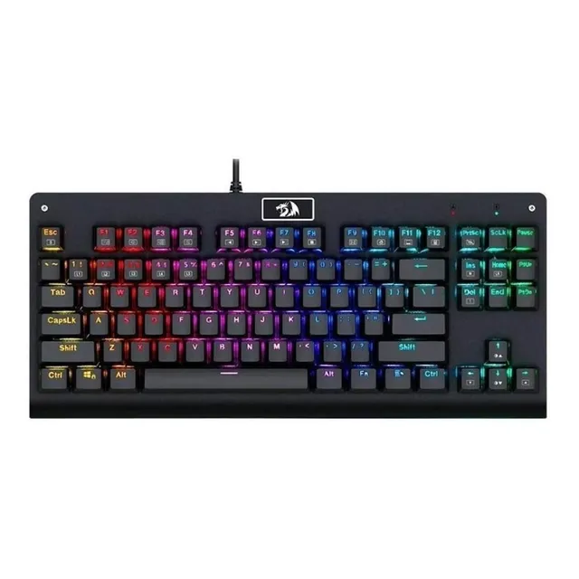 Teclado gamer Redragon Dark Avenger QWERTY Outemu MK2 Red español latinoamérica color negro con luz RGB