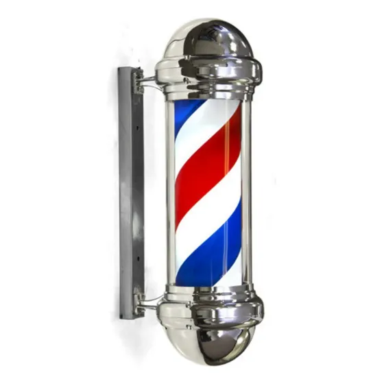 Farol Barberia Poste Peluqueria Luz Led Giratorio 75cm