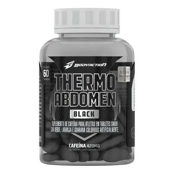 Thermo Abdome Black Bodyaction 400mg Cafeína Sabor Neutro
