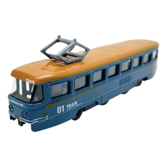 Miniatura Trem Metrô Diecast Azul/laranja 100% Metal 1/64