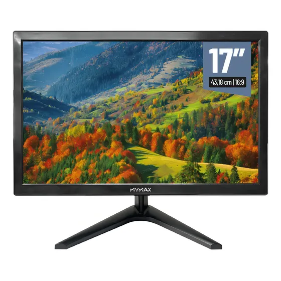 Monitor 17' Hd Led 60Hz Hdmi Vga Wide Preto Mymax