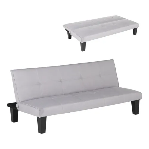 Kingshouse KHSOFABED2GO, KHSOFABEDGC Sofa Cama Plegable Individual Sillón Minimalista Reclinable Color Gris Claro