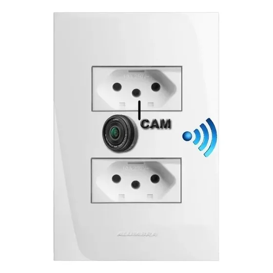 New 4k! Tomada Espiã Camera Wifi Espião Ip No Roteador Wi-fi