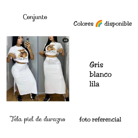 Conjunto Casual Para Dama, Conjunto Blusa Mas Falda