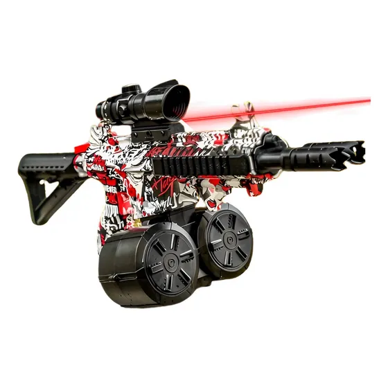 Pistola Hidrogel M416 Electrica Doble Cañon Con Laser