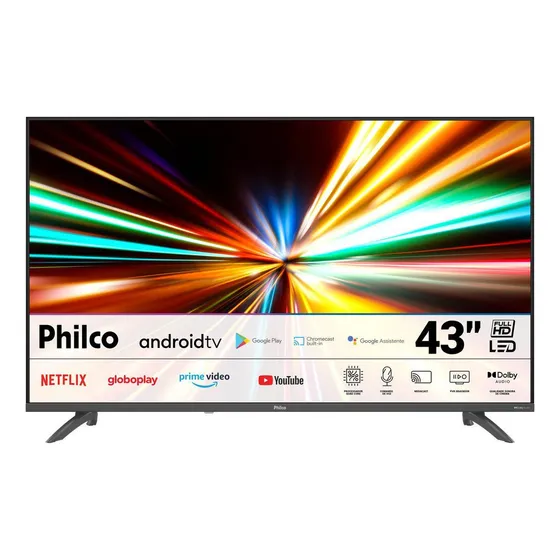 Smart Tv 43 Philco Android Tv Full Hd Borda Infinita P43eaa