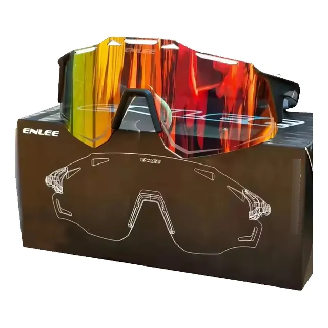 Lentes De Sol Enlee Negros Y Rojos Ciclismo  Running