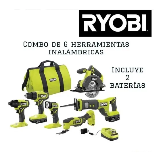 Kit De 6 Herramientas Inalámbricas Ryobi 
