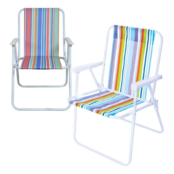 Silla Plegable Reposera Playa Camping Jardin Fuertes X2 Unid
