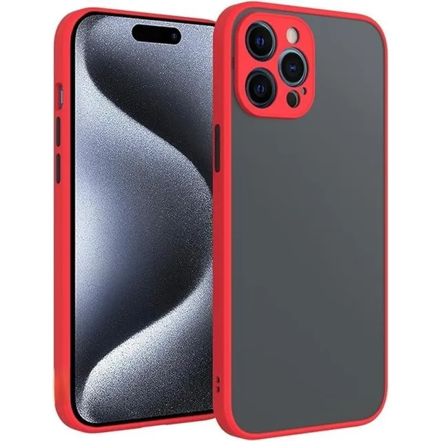 Funda Case Para LG K51s Ahumado Mate Rojo Antishock