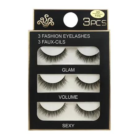 3 pares De Cilios Postiços 3d Mink Naturais Maquiagem X05 3D Cilios Posticos Extensao De Cilios Kit Extensao De Cilios