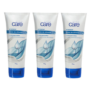 Kit Com 3 Luvas De Silicone Creme Mãos Avon Care 75 G Kit Com 3 Luvas De Silicone Creme Mãos Avon Care 75 G