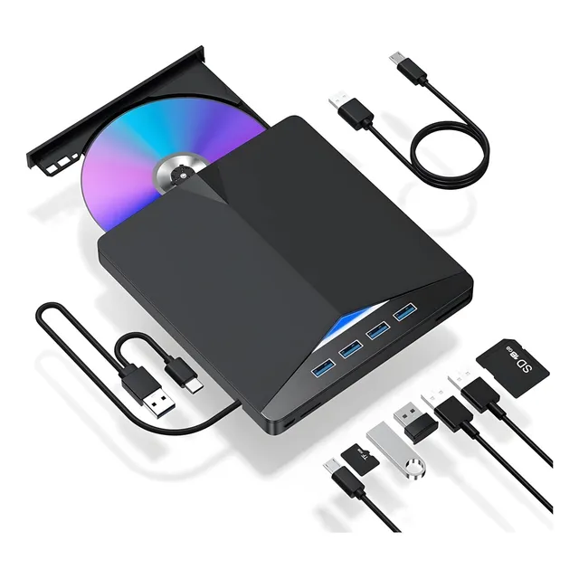 Quemador Discos Lector Dvd Externo Quemador Cd Usb + Tipo C