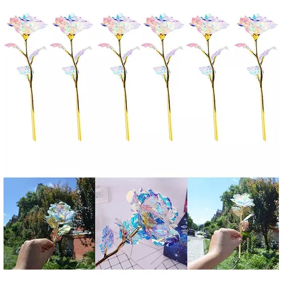 Kit 6 Ramas De Rosas Artificiales Arreglo Floral Completo