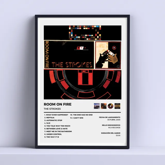 Cuadro The Strokes Album Room On Fire  30x40cm Con Vidrio