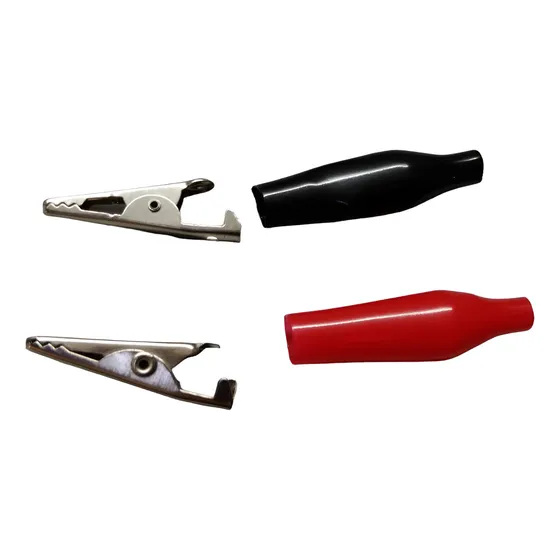 Pinza Cocodrilo 25mm (rojo/negro) Pack 10 Unidades