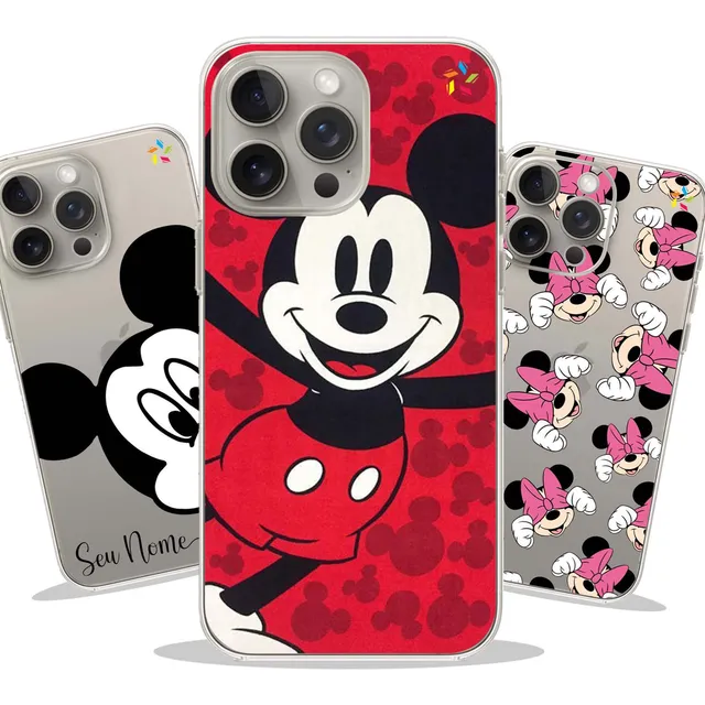 Capa / Capinha Para Celular Coleção Mickey E Minnie Com Nome