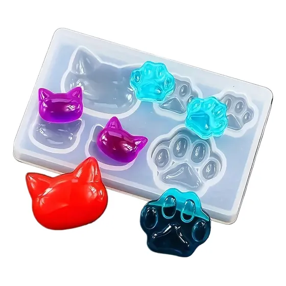 Moldes Silicona Palma De Gato Oso Dije Llaveros  Resina Diy