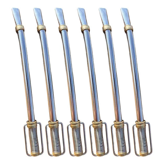 Bombilla Estribo Acero Inoxidable Bronce Desarmable 6 Unid Color Gris