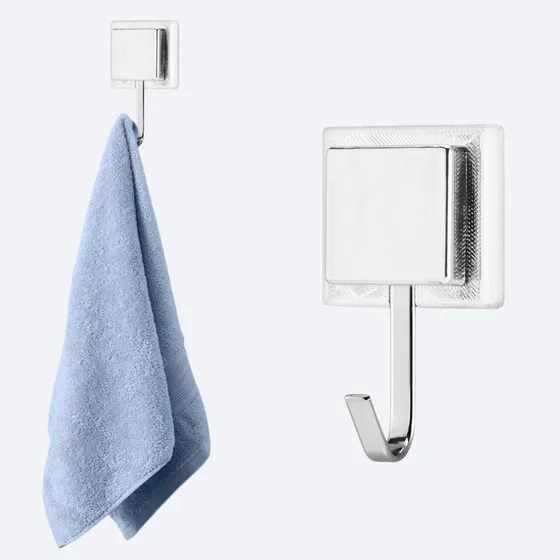 Gancho Suporte Pendura Porta Toalha Fixo Fita Dupla Face 3m Cor Cromado