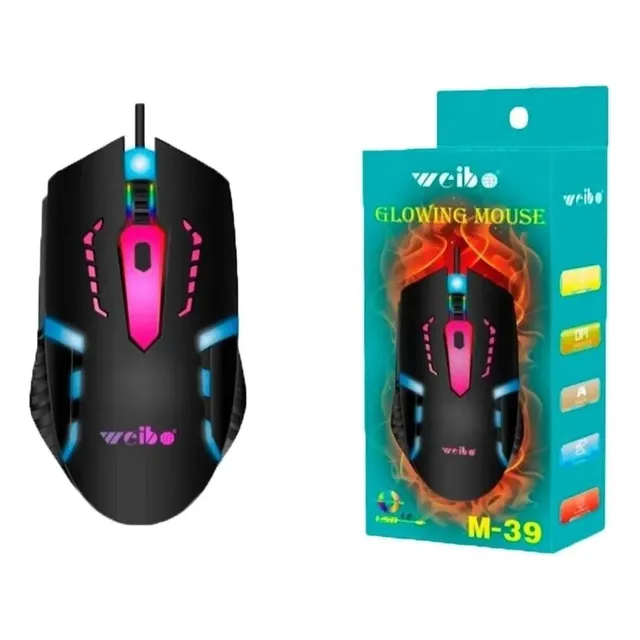 Mouse Gamer Usb Optico Alambrico Retro Iluminado Pc Notebook