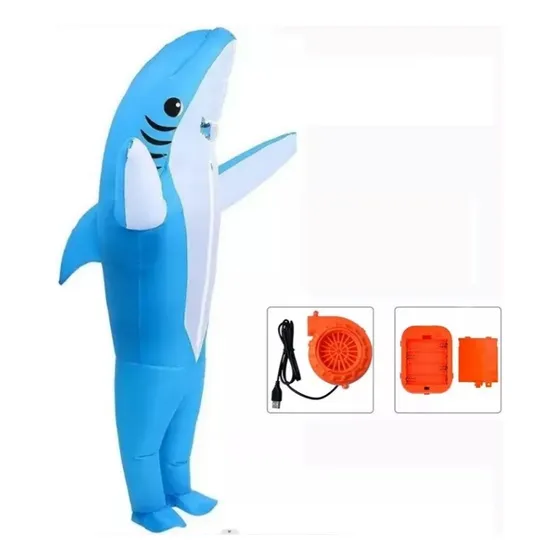 Disfraz Inflable De Tiburón Adulto De Personaje De Halloween