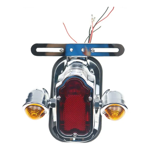 Luz Trasera Cromada Para Harley Chopper Flstn Flstsc Custom