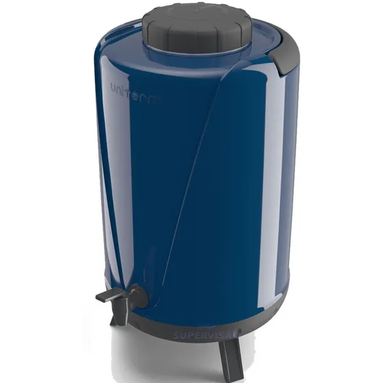 Botella térmica de 10 litros con asa retráctil y patas de color azul Unitermi Arezzo