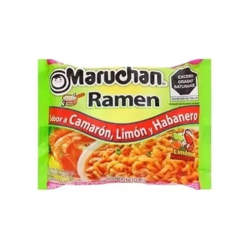 Sopa Maruchan Ramen Camarón, Limón Y Habanero 85 Gr 24 Pcs