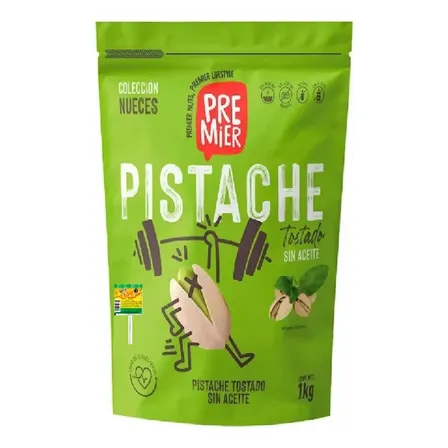 Pistache Tostado Con Sal Premier 1kg - Pistachos Con Cascara