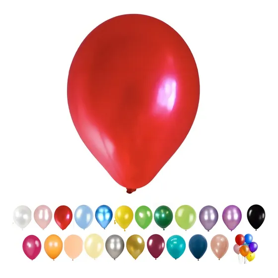Globos Perlados 12 Pulgadas X 25 Un Cotillon Carioca Fiesta Color Rojo
