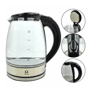 Chaleira Elétrica Vidro Inox Bule Jarro 220v Garrafa 1500w Chaleira Elétrica Vidro Inox Bule Jarro 220v Garrafa 1500w