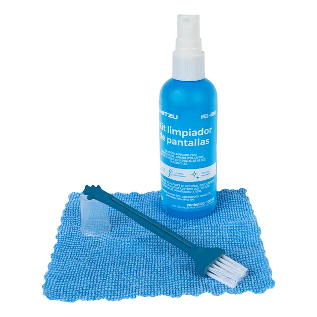 Kit Limpiador Para Pantallas Paño Liquido Y Cepillo Mcl-6004