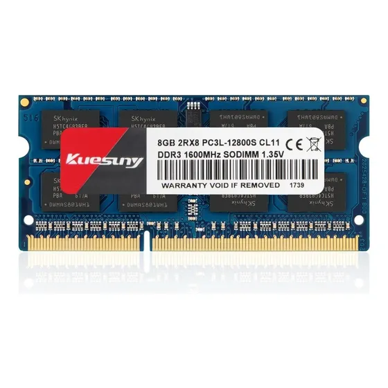 Memoria Ram Kuesuny Ddr3l-1600 Sodimm 8gb Pc3l 12800 1.35v Laptop Ram Gamer Color Azul 8gb 1x8gb