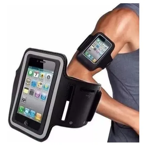 Funda protectora de brazalete para iPhone Galaxy S3 S4, color: negro liso