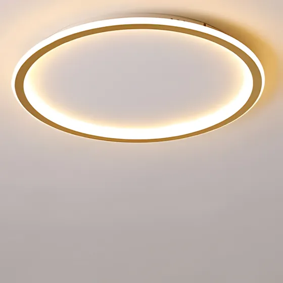 Luminaria Plafon De Teto Minimalista 1 Anel Dourado
