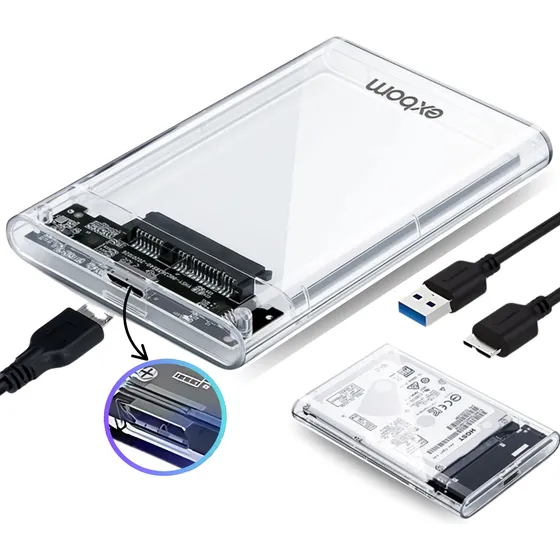Case Hd Externo 3tb Sata 2.5 Usb 3.0 Gaveta Slim Pc Notebook