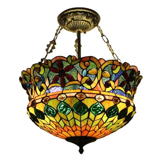 R Lampara Techo Diseño Cola Pavo Real Color Autentico 5 Luz