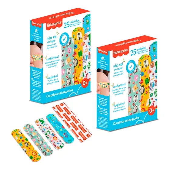 50 Curativos Band Aid Crianças Ferimentos Fisher Price Hc483 Multicolor