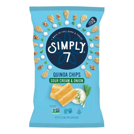 Botana Simply 7 Chips de Quinoa Crema y Cebolla 99g