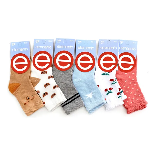 Pack X12 Pares Medias De Bebe Nene/nena Elemento Talle 00/1