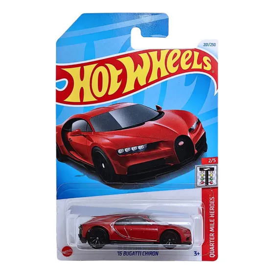 Carrito deportivo en miniatura Bugatti Chiron de 16 colores de Hot Wheels