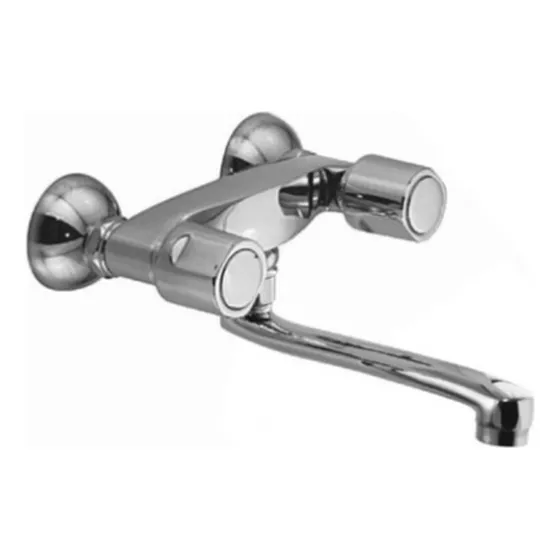 Griferia Cocina Moderna Doble Comando Hidromet D Pared Cromo
