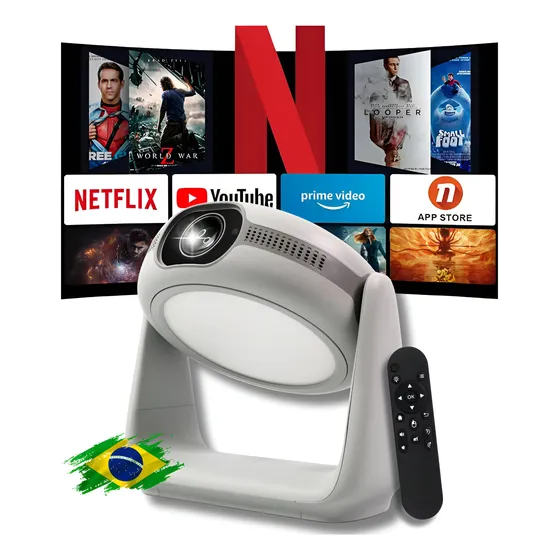 Retro Projetor Inteligente A10 Foco Automático 4k Full Hd