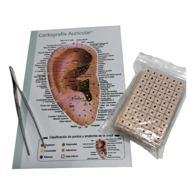 Kit Auriculoterapia, Semillas X 600, Pinza,obsequio Lamina.