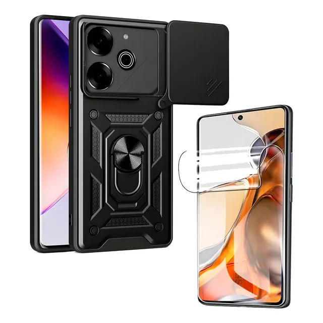 Funda Estuche Carcasa Con Anillo Anti Choque Reforzado Case Protector Pantalla Hidrogel