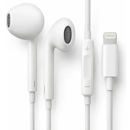 Fone De Ouvido Com Fio Compatível Com iPhone Microfone Integrado, Controle De Volume, Som Estéreo Hd, Design Confortável, Ideal Para Chamadas, Música E Vídeos, Branco Eletric Teck